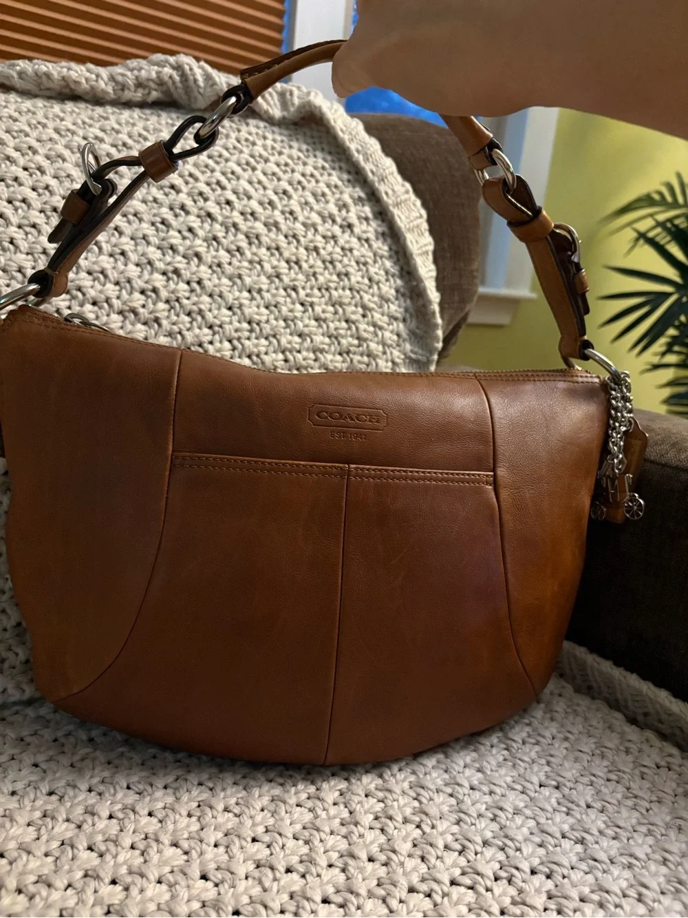 Coach Soho Hobo Bag Cognac Brown Glove Leather Shoulder Bag Style 12683